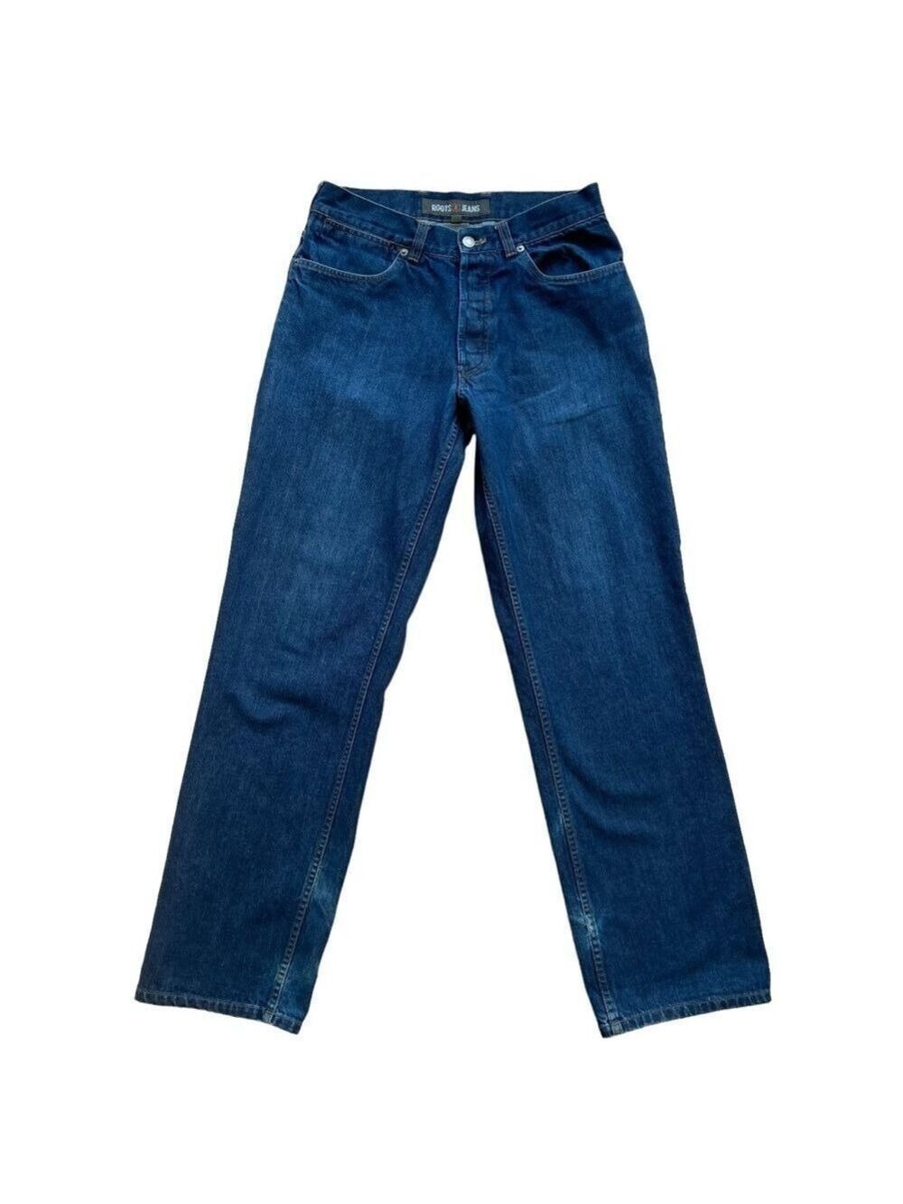 Vintage jeans 90’s button fly blue denim 100% cotton slouchy distressed 31 unise